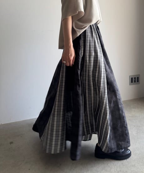 check panel flare skirt【予約商品】
