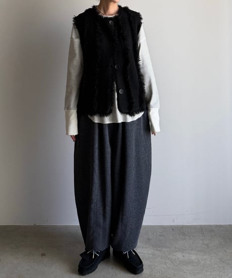 fringe rib knit vest