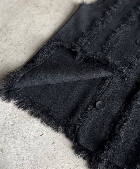 fringe rib knit vest