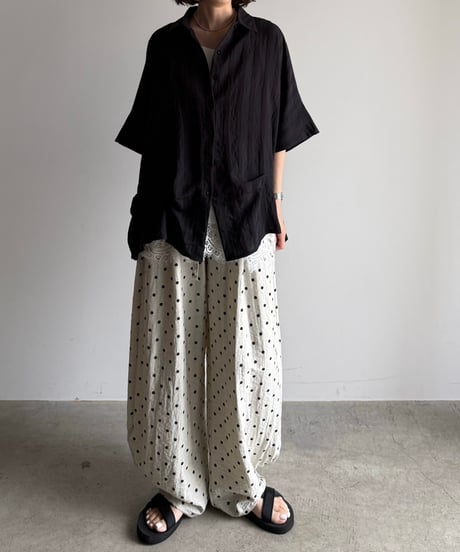 point gather stripe shirt