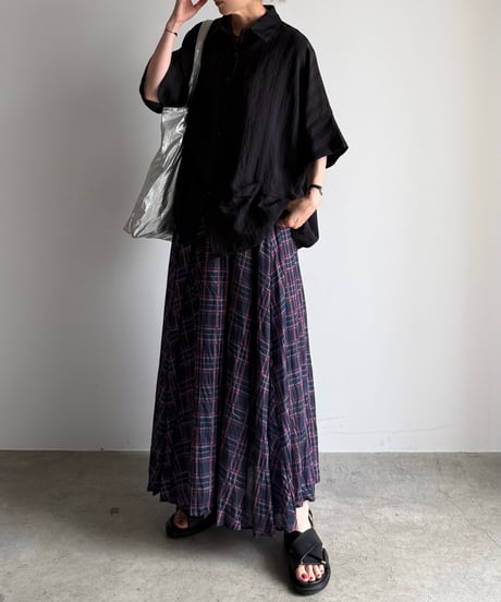 point gather stripe shirt