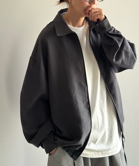 suede like zip shirt