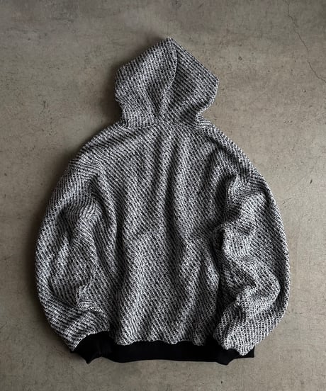 tweed hood pullover