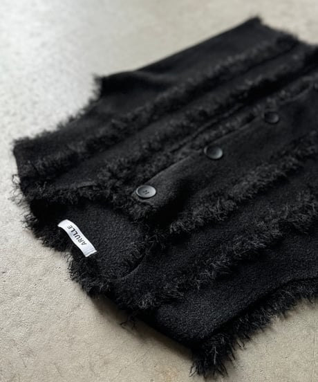 fringe rib knit vest