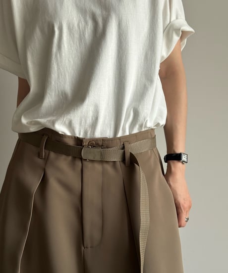 belted wide slacks