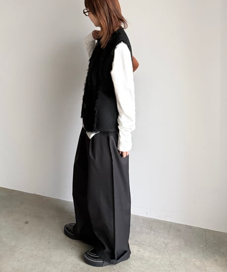 fringe rib knit vest
