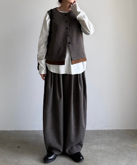 tweed cocoon pants (set up対応)【予約商品】