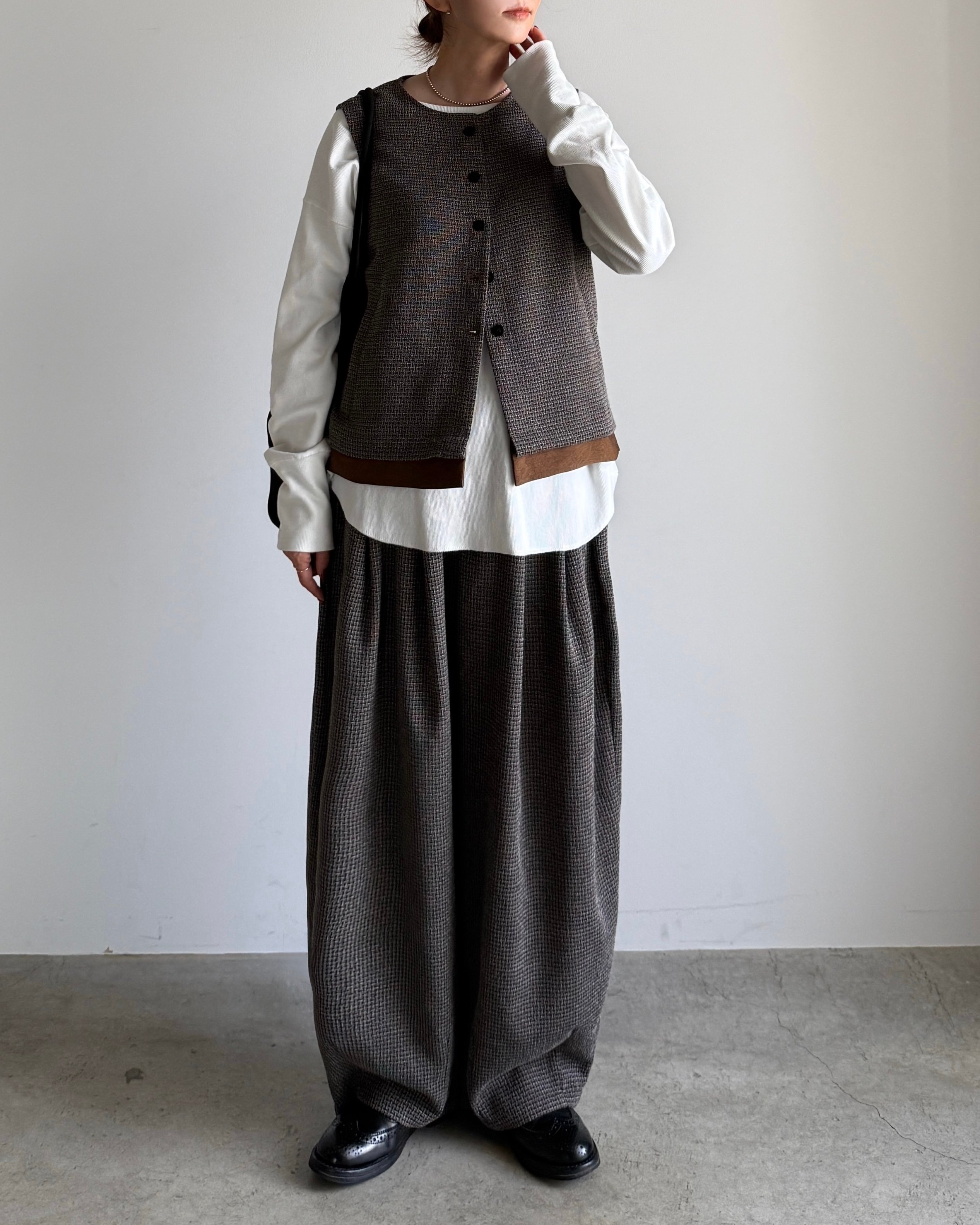 tweed cocoon pants (set up対応)【予約商品】 | ARULLE