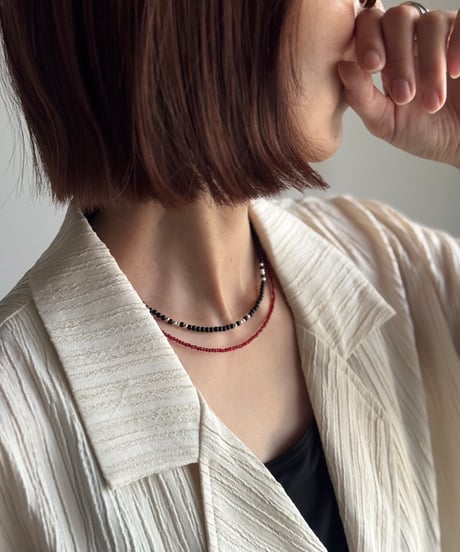 red grains line necklace【予約商品】