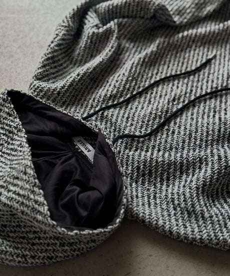 tweed hood pullover