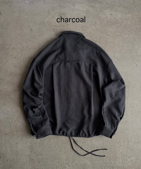 suede like zip shirt