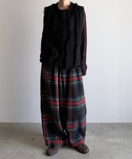 fringe rib knit vest