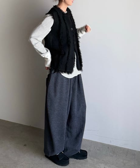 fringe rib knit vest