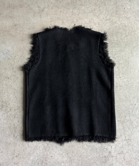 fringe rib knit vest