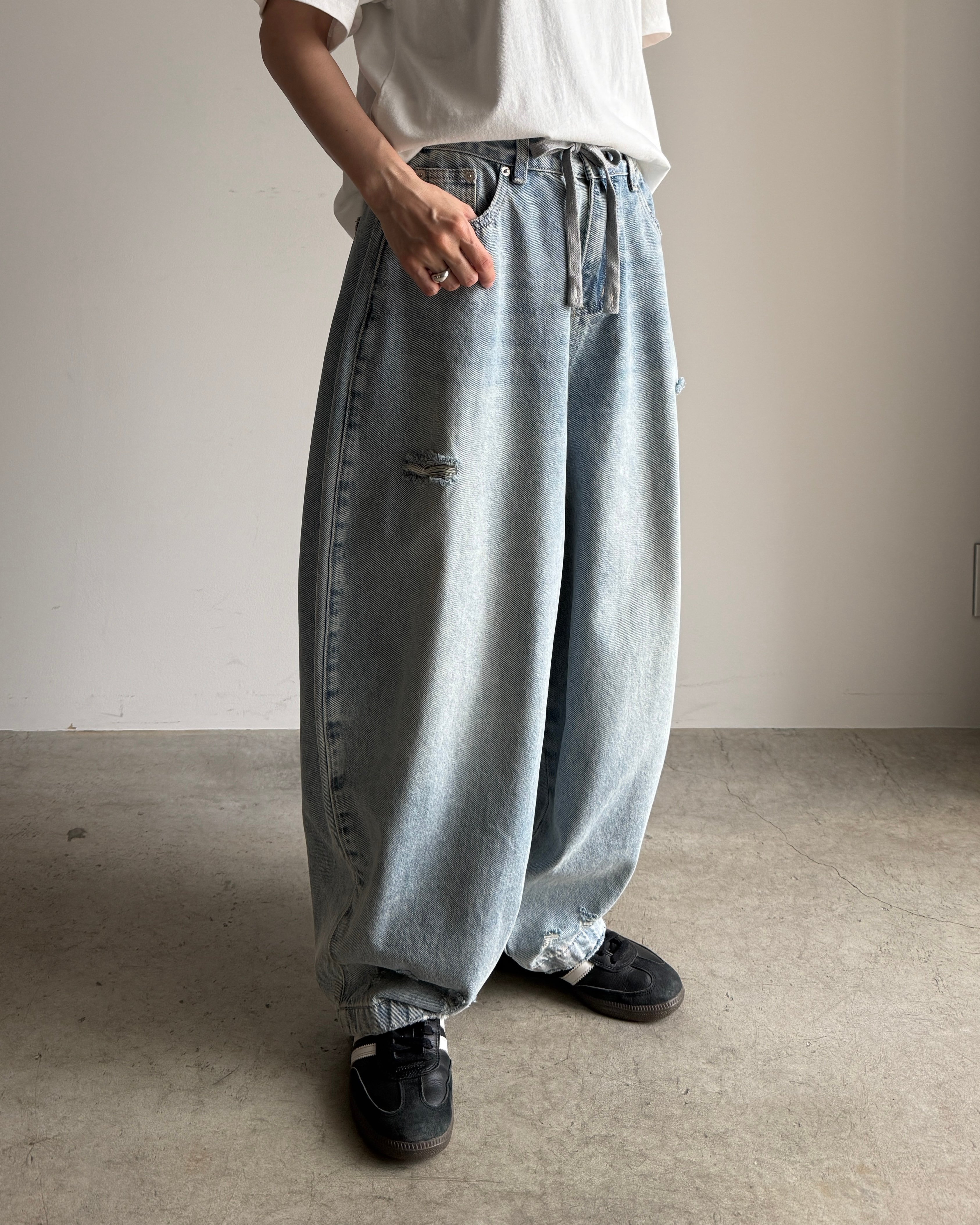 drawst damage denim | ARULLE