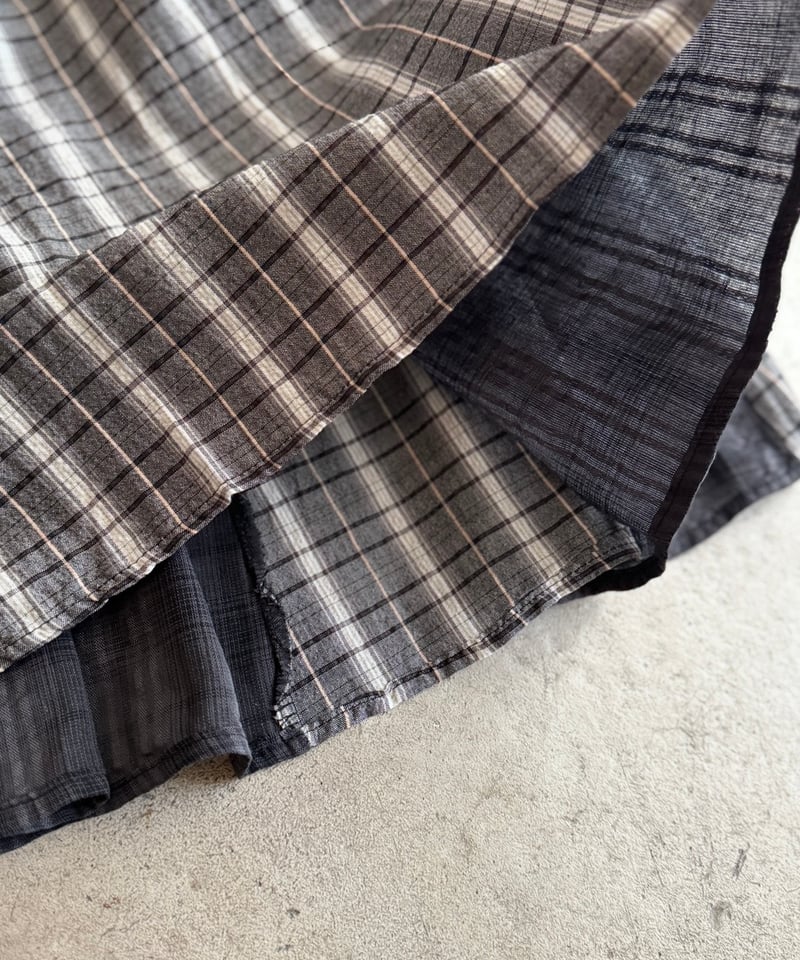 check panel flare skirt | ARULLE