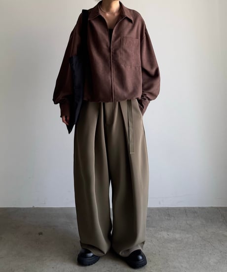 belted wide slacks