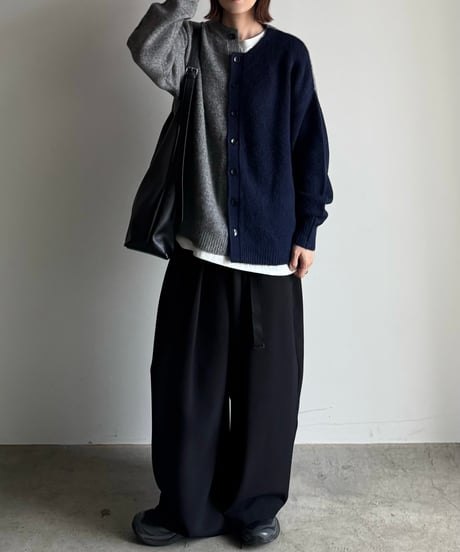 belted wide slacks