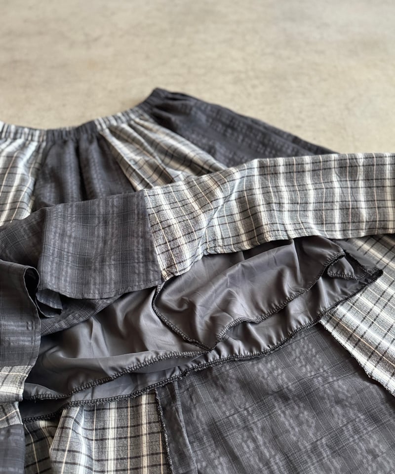 check panel flare skirt | ARULLE