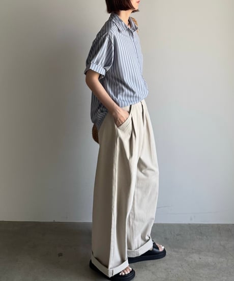 french blue striped shirt