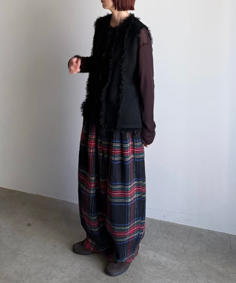fringe rib knit vest