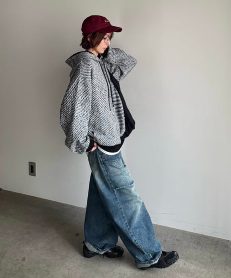 vintage wash panel switch denim