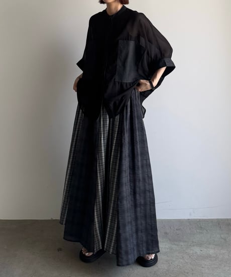 check panel flare skirt【予約商品】