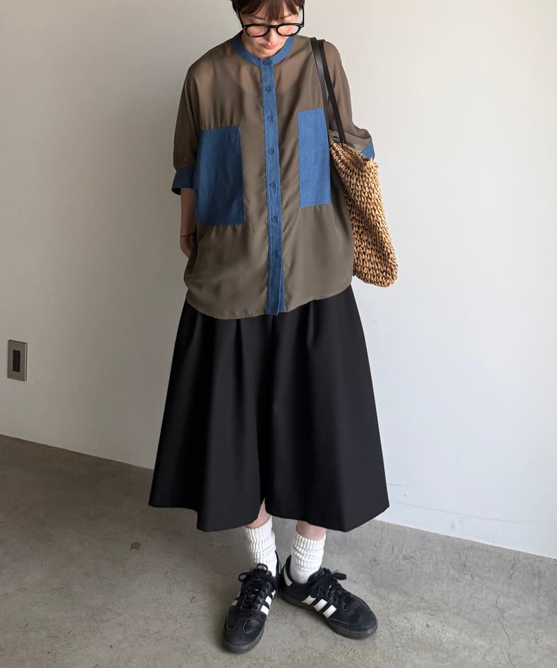 しる denim pocket sheer shirt | ARULLE