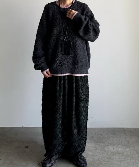 fringe sheer tuck pants