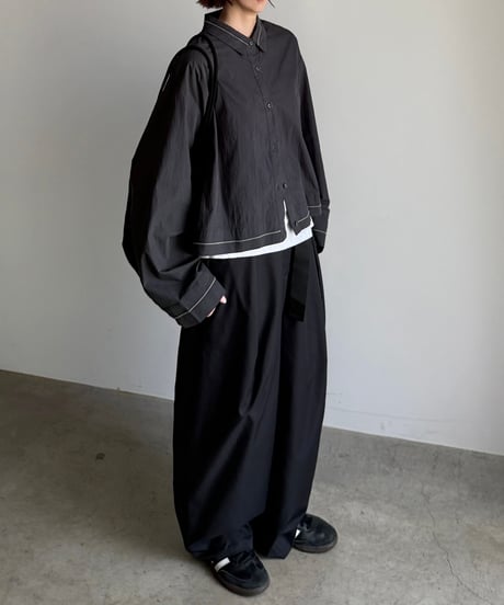 front buckle belt pants