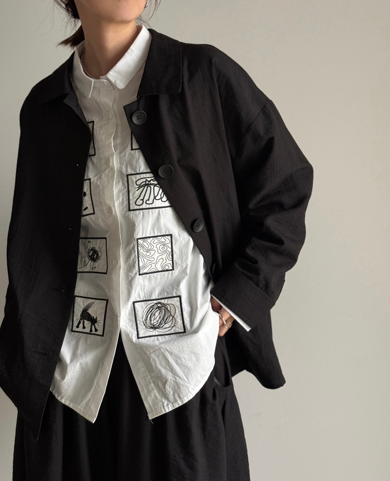 stain collar shirt jacket | ARULLE