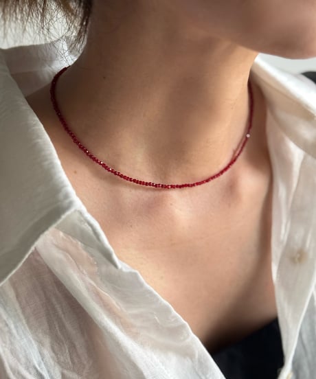 red grains line necklace【予約商品】