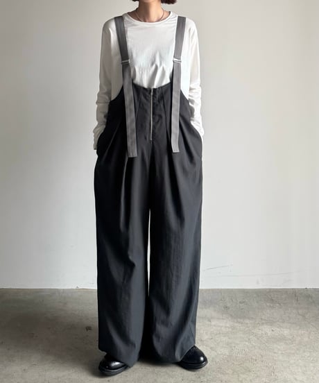 two tuck zip salopette