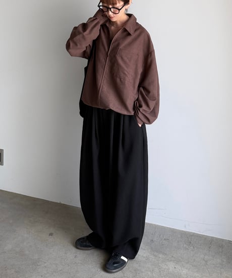suede like zip shirt