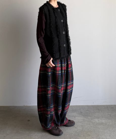 fringe rib knit vest