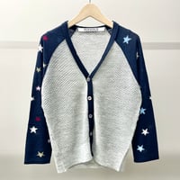 Star Sleeve Raglan Knit Cardigan (NAVY)
