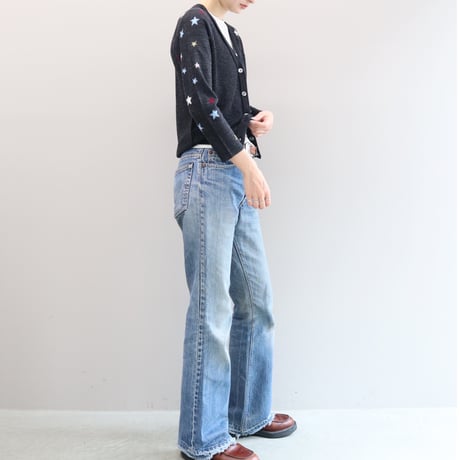 Star Sleeve Raglan Knit Cardigan (GRAY)