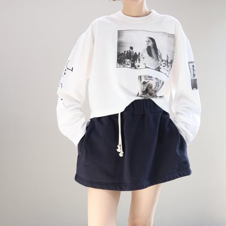 ULTRA HEAVY SWEAT TUCK MINI SKIRT (NAVY)