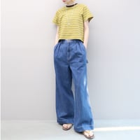 Natural Slub Denim Wide Painter Pants