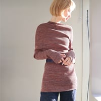 Cotton 5color Marled Rib Knit Drape Top (Maroon)