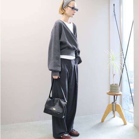 WAFFLE CACHECOEUR TOP (CHARCOAL)