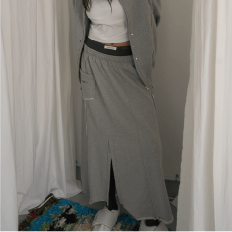 Vintage Drift Long Skirt (Melange Gray)