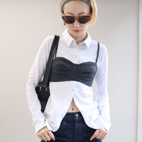 Glen check Bra (Charcoal Gray)