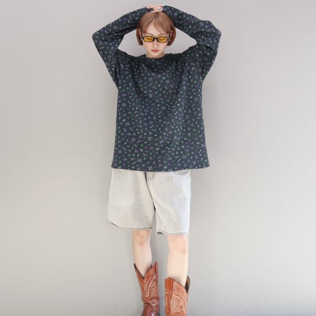 FLOWER L/S WAFFLE THERMAL (BLACK)