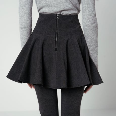BRUSHED MILANO RIB MINI SKIRT (BLK)
