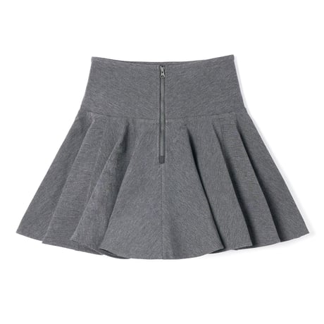 BRUSHED MILANO RIB MINI SKIRT (GRY)