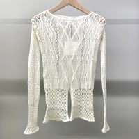 STRETCH LACE LONG SLEEVE TEE (IVORY)