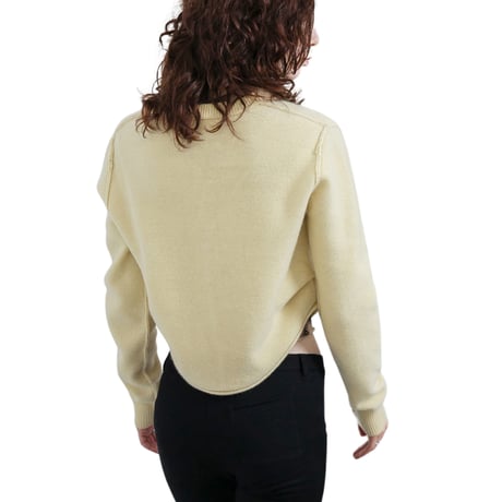 Side-Tuck Knit Cardigan (Cream)