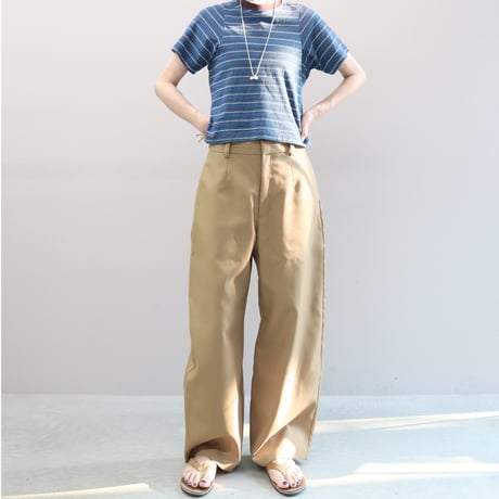 Wool Mix Curved Trousers (Camel)