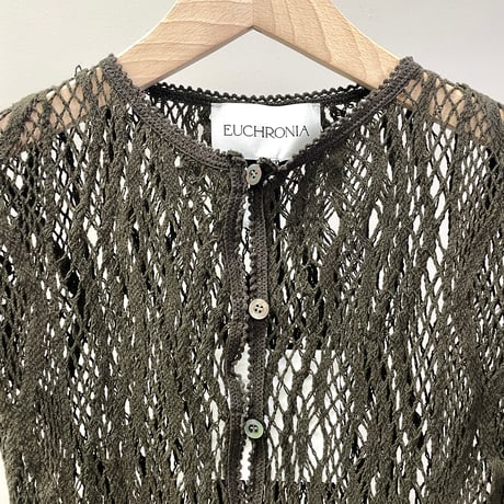 STRETCH LACE CARDIGAN (KHAKI)